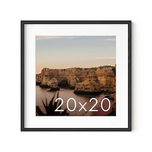Haus and Hues 20x20 Frame Matted to 16x16 - 20 x 20 Frame Square Picture Frames, 20x20 Picture Frame Black Square Frame