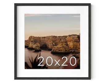 20x20 Black Wood Picture Frame: With 16x16 Mat