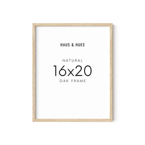 Haus and Hues 16x20 Natural Wood Frames for Posters, 16x20 Beige Frame Wood, 16x20 Poster Frames for Wall, 16x20 Frame Light Wood, Picture