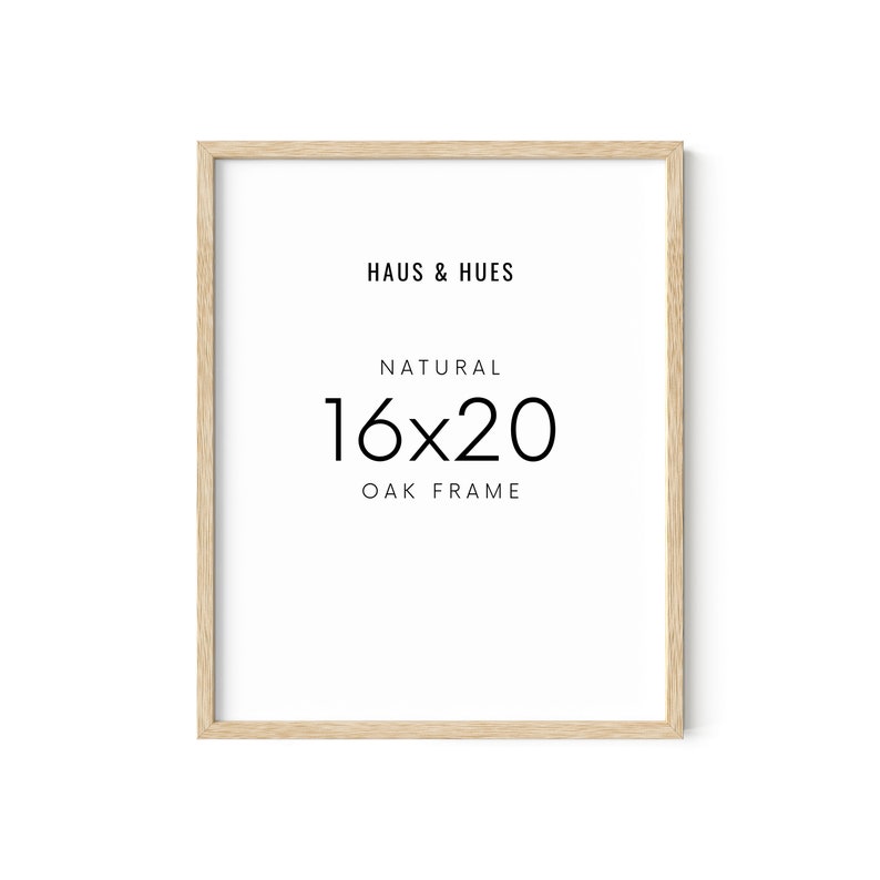Haus and Hues 16x20 Natural Wood Frames for Posters, 16x20 Beige Frame Wood, 16x20 Poster Frames for Wall, 16x20 Frame Light Wood, Picture 16x20-Set of 1 Beige
