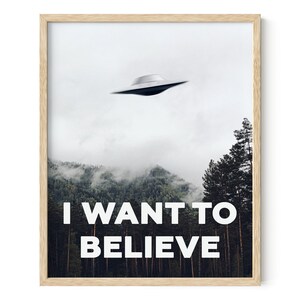 Haus and Hues The X Files I Want To Believe Poster I Want To Believe Posters X Files UFO Posters for Room Aesthetic Trippy Posters image 2