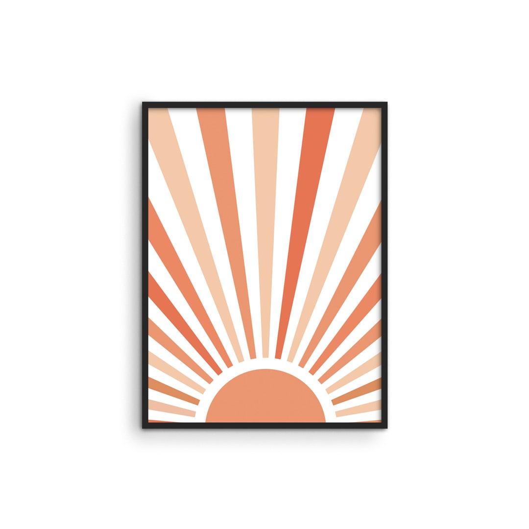 Terracotta Sun Art Print: Mid Century Modern Boho Wall Decor - Etsy