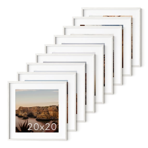 Haus and Hues 20x20 Frame Matted to 20x20, 20x20 White Picture Frame With  Mat, Square Picture Frame 20x20, 20x20 Frame Picture Set 