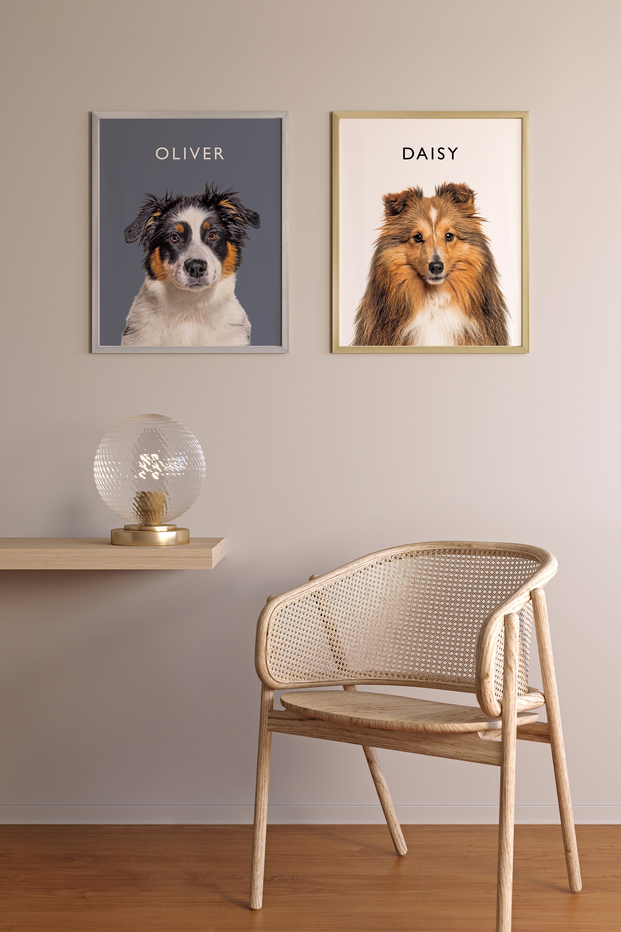 Custom Pet Portrait Poster: Personalized Dog or Cat Art - Etsy