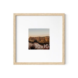 Haus and Hues 10 x 10 Picture Frame - 10x10 Mat Frame Square Picture Frame, 10x10 Frame with Mat Square Frames, 10 x 10 Frame Beige