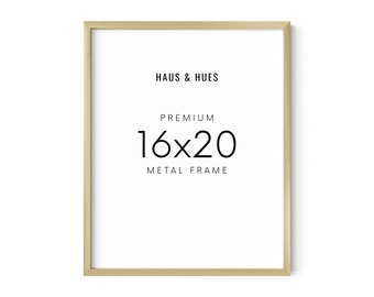 Haus and Hues 16x20 Gold Picture Frame - Set of 1 Picture Frame Metallic 16x20 Poster Frames for Wall 16x20 Gold (Gold Aluminum Frame)
