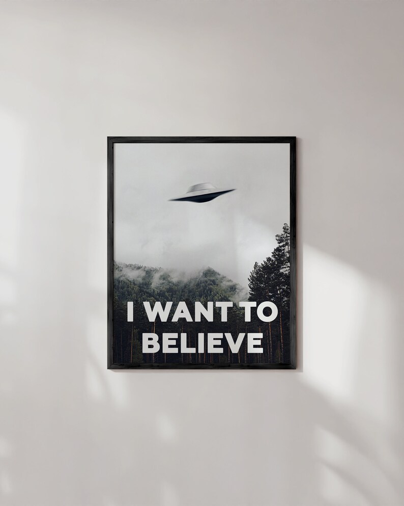 Haus and Hues The X Files I Want To Believe Poster I Want To Believe Posters X Files UFO Posters for Room Aesthetic Trippy Posters image 4