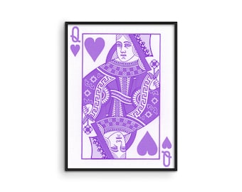 Haus and Hues Purple Wall Decor Queen Poster - Purple Wall Art Queen of Hearts Aesthetic Posters for Bedroom Aesthetic