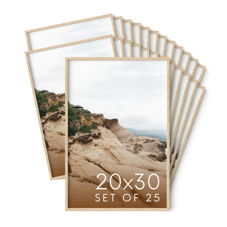 Natural Oak Wood 20x30 Picture Frame 20x30 Beige set 25