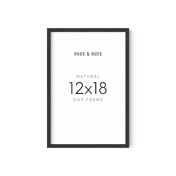 Haus and Hues 12 x 18 Picture Frame - 12x18 Picture Frames for Wall Black Frames, 12x18 Frame Black Poster Frame Wooden Frame for Pictures