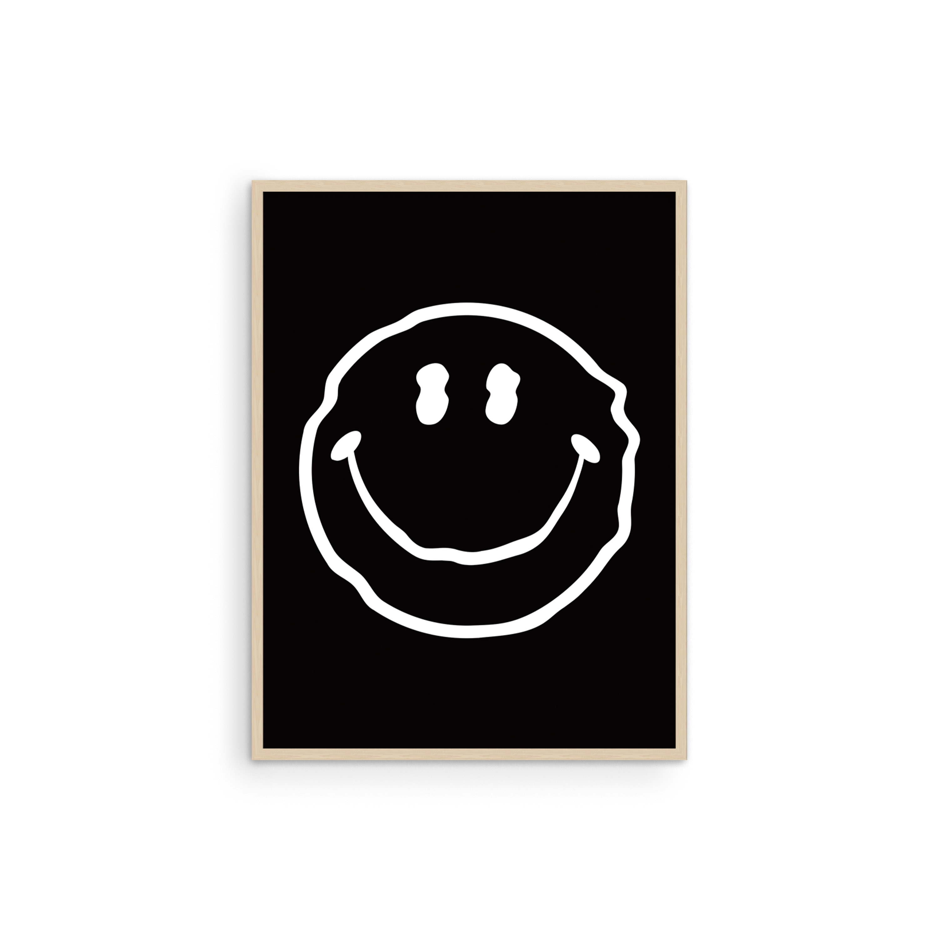 Black White Smiley Face Poster - Etsy