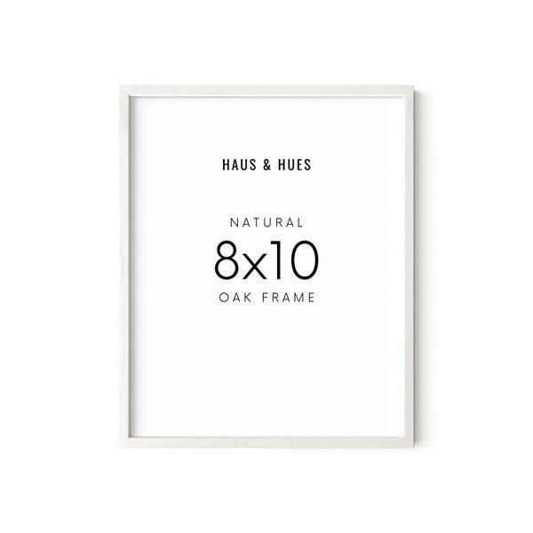 Haus and Hues 8x10 White Picture Frame Set - Wood Frame 8x10 Picture Frame White Art Frame White Wooden Picture Frame (White Oak Frame)