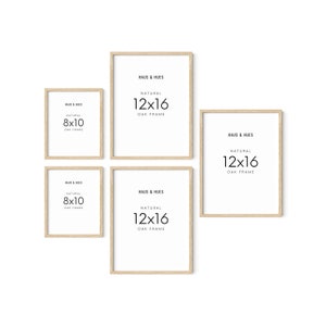 Haus and Hues Collage Frames For Wall - Set of 5 Photo Gallery Frames, Picture Frames Collage Wall Decor (Two 8x10, Three 12x16 Beige)