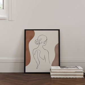 Minimalist Wall Art Woman Art Print By Haus and Hues Female Figure Wall Art Minimalist Line Art Neutral Wall Art image 3