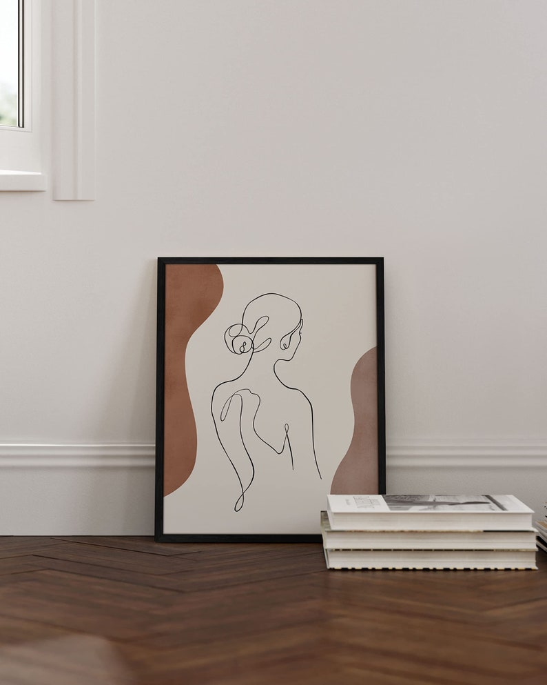 Minimalist Wall Art Woman Art Print By Haus and Hues Female Figure Wall Art Minimalist Line Art Neutral Wall Art image 3