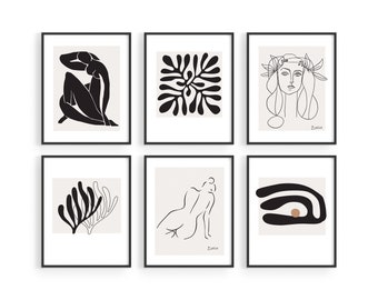 Haus and Hues Henri Matisse Posters and Picasso Wall Art - Set of 6 Matisse Prints and Picasso Posters | Famous Paintings (Framed/Unframed)