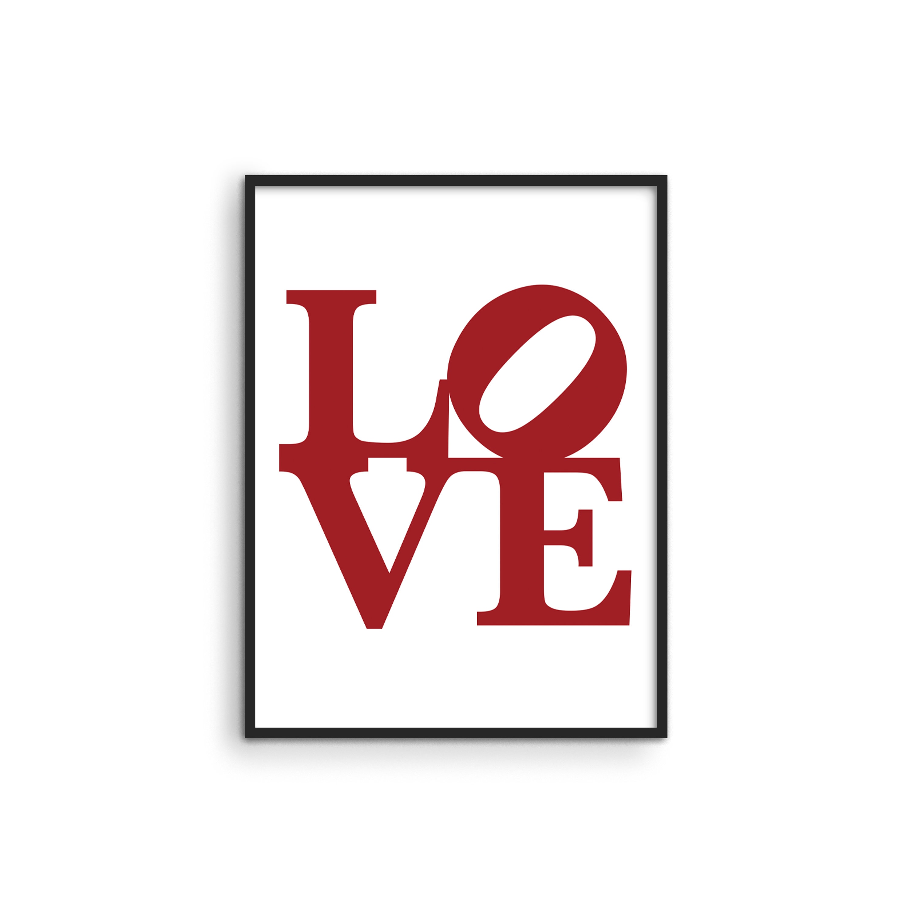 Love Wall Decor Red Love Sign By Haus & Hues Love Wall Art Etsy