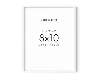 Haus and Hues 8x10 White Picture Frame - 8x10 White Frame, White 8x10 Frame, 8x10 Frame White (White Aluminum Frame)