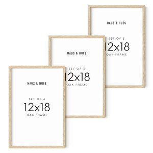 Haus and Hues 12 by 18 Picture Frame Set of 1 12 x 18 Poster Frame, 18x12 Light Wood Frame, 12x18 Frame, 12 x 18 Frame Natural Wood 12x18 Beige set of 3