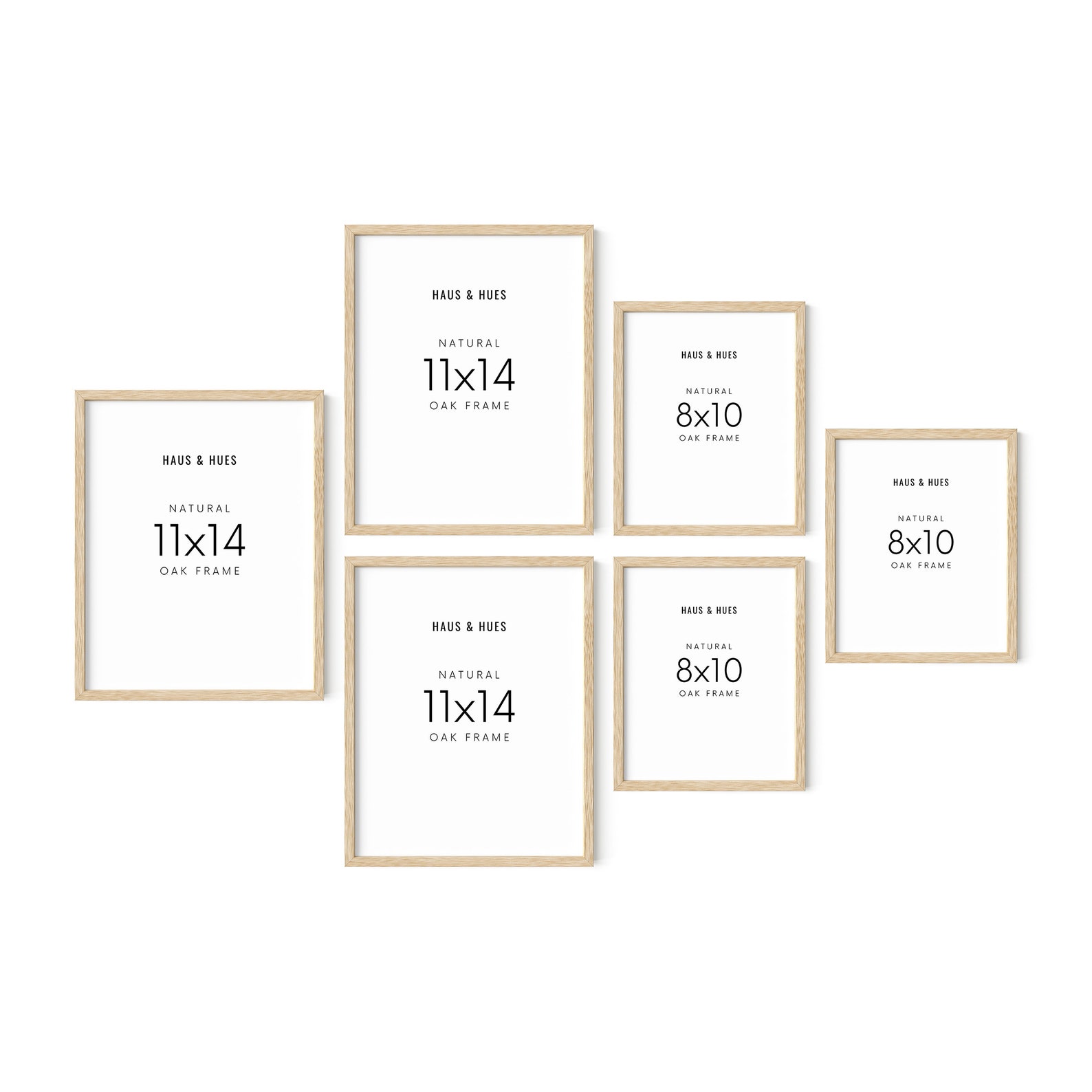 Beige Photo Frame Set Oak