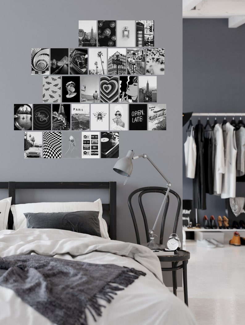 Haus and Hues Black and White Wall Decor Photo Collage Kit - Aesthetic ...