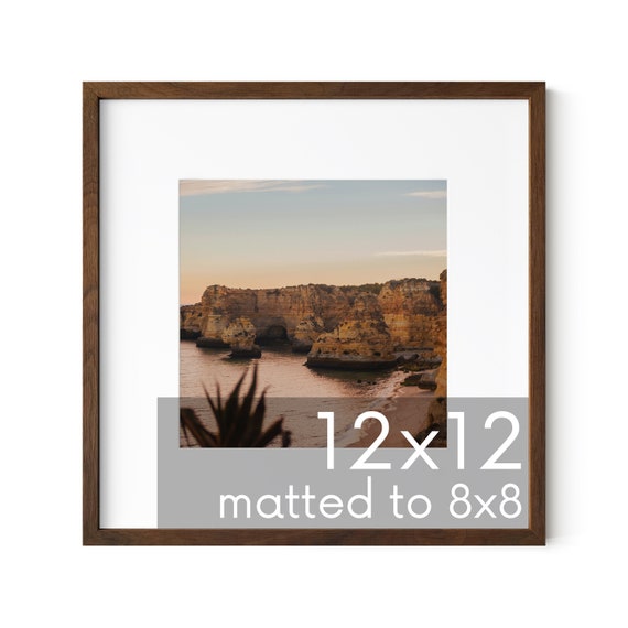 Walnut Wood 12x12 Picture Frame with Mat