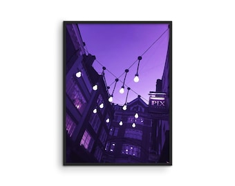 Haus and Hues Black and Purple Wall Decor Neon Poster - Wall Posters Aesthetic Purple, Posters for Bedroom, Cute Posters