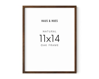 Haus and Hues Walnut 11x14 Wood Picture Frames Set - Wall Picture Frames for Bedroom, Wooden Rustic Picture Frame (Walnut Oak Frame)