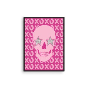 Arte de pared preppy de Haus and Hues: arte de pared rosa, pintura de labios, decoración de pared preppy, pósteres rosas, decoración de pared para dormitorio.
