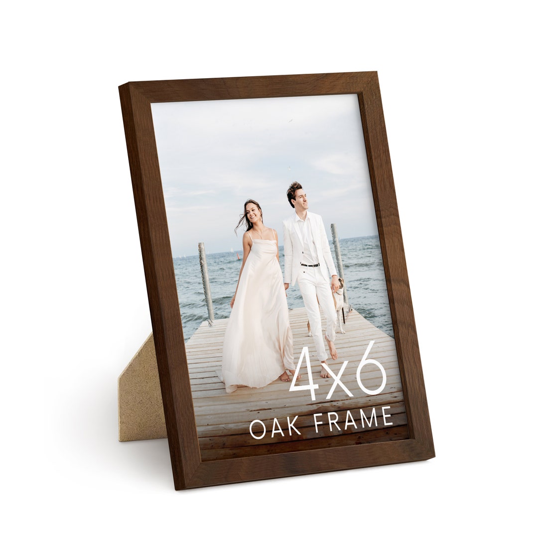 HAUS AND HUES 4 X 6 Picture Frame Wood Set of 1 4x6 Frame Walnut, 4 by