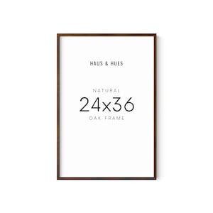 Haus and Hues Walnut 24x36 Wooden Picture Frame Set - 24x36 Inch Poster Frame, 24x36 Poster Frame Wood, Barnwood Frames (Walnut Oak Frame)