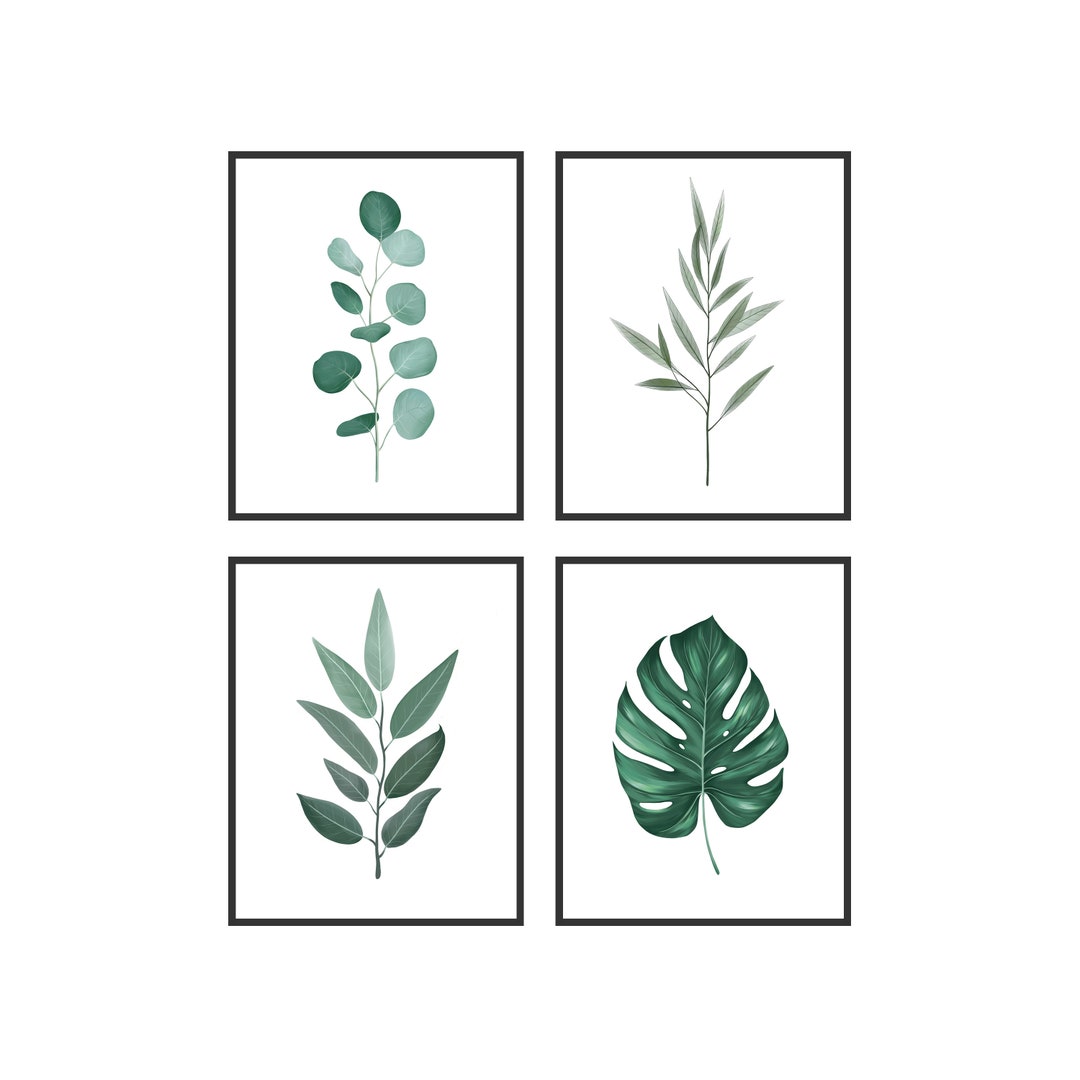 Haus and Hues Plant Wall Art Botanical Prints Wall Art, Green Wall Art