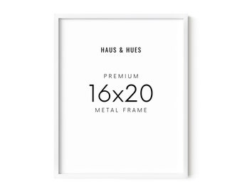 Haus and Hues 16x20 White Frame - 16 By 20 Picture Frame 16x20 Poster Frame White Frames, 16x20 Frame White  (White Aluminum Frame)