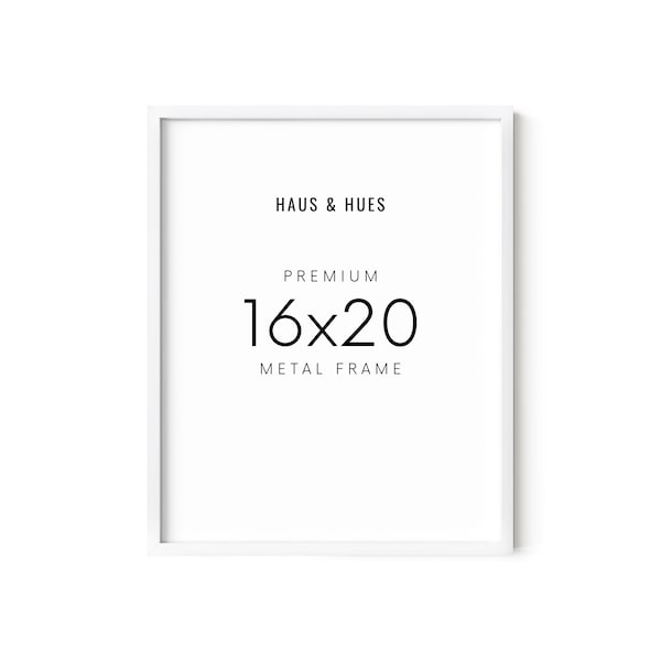 Haus and Hues 16x20 White Frame - 16 By 20 Picture Frame 16x20 Poster Frame White Frames, 16x20 Frame White  (White Aluminum Frame)