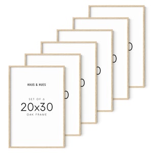 Natural Oak Wood 20x30 Picture Frame 20x30 Beige set of 6