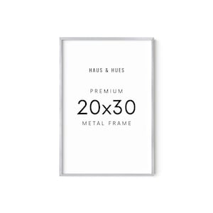 HAUS AND HUES 20x30 Silver Metal Picture Frame - Features Premium Aluminum, Vertical & Horizontal Hang, Shatterproof Plexiglass