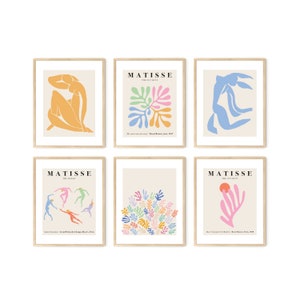 Haus and Hues Matisse Poster Set, Minimalist Poster Set, Poster Sets for Room Aesthetic, Framed Wall Art Set, Framed Modern Art