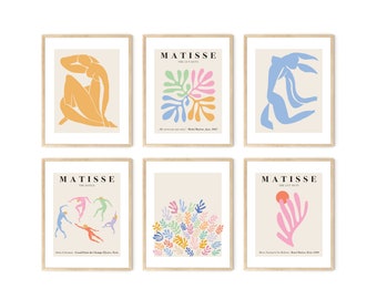 Haus and Hues Matisse Poster Set, Minimalist Poster Set, Poster Sets for Room Aesthetic, Framed Wall Art Set, Framed Modern Art