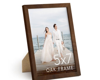 HAUS AND HUES Walnut 5x7 Picture Frame - Set of 1 5x7 Photo Frame, 5x7 Frames for Pictures, 5 by 7 Picture Frame Wood, 5 x 7 Frame Decor