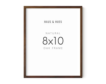 Haus and Hues Walnut 8x10 Wall Picture Frame Set - 8x10 Wood Picture Frame. Rustic 8x10 Picture Frames, 8x10 Wooden (Walnut Oak Frame)