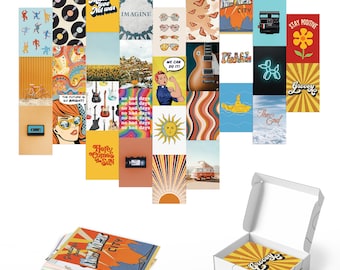 4"x6" Haus and Hues Aesthetic Wall Collage Kit for Teens - Hippie Posters and Aesthetic Pictures for Wall Collage | Photo Wall Collage Kit