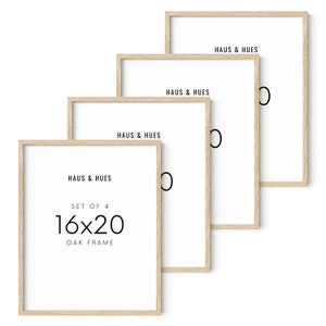 Haus and Hues 16x20 Natural Wood Frames for Posters, 16x20 Beige Frame Wood, 16x20 Poster Frames for Wall, 16x20 Frame Light Wood, Picture 16x20-Set of 4 Beige