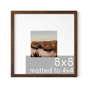 Haus and Hues 8x8 Frames -Square Frames Walnut Picture Frames set of 3, 8x8 Picture Frames Walnut Photo Frames, Square Picture Frame Wood