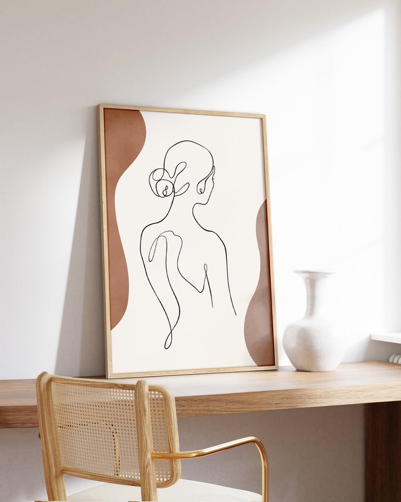 Minimalist Wall Art Woman Art Print By Haus and Hues Female Figure Wall Art Minimalist Line Art Neutral Wall Art image 4