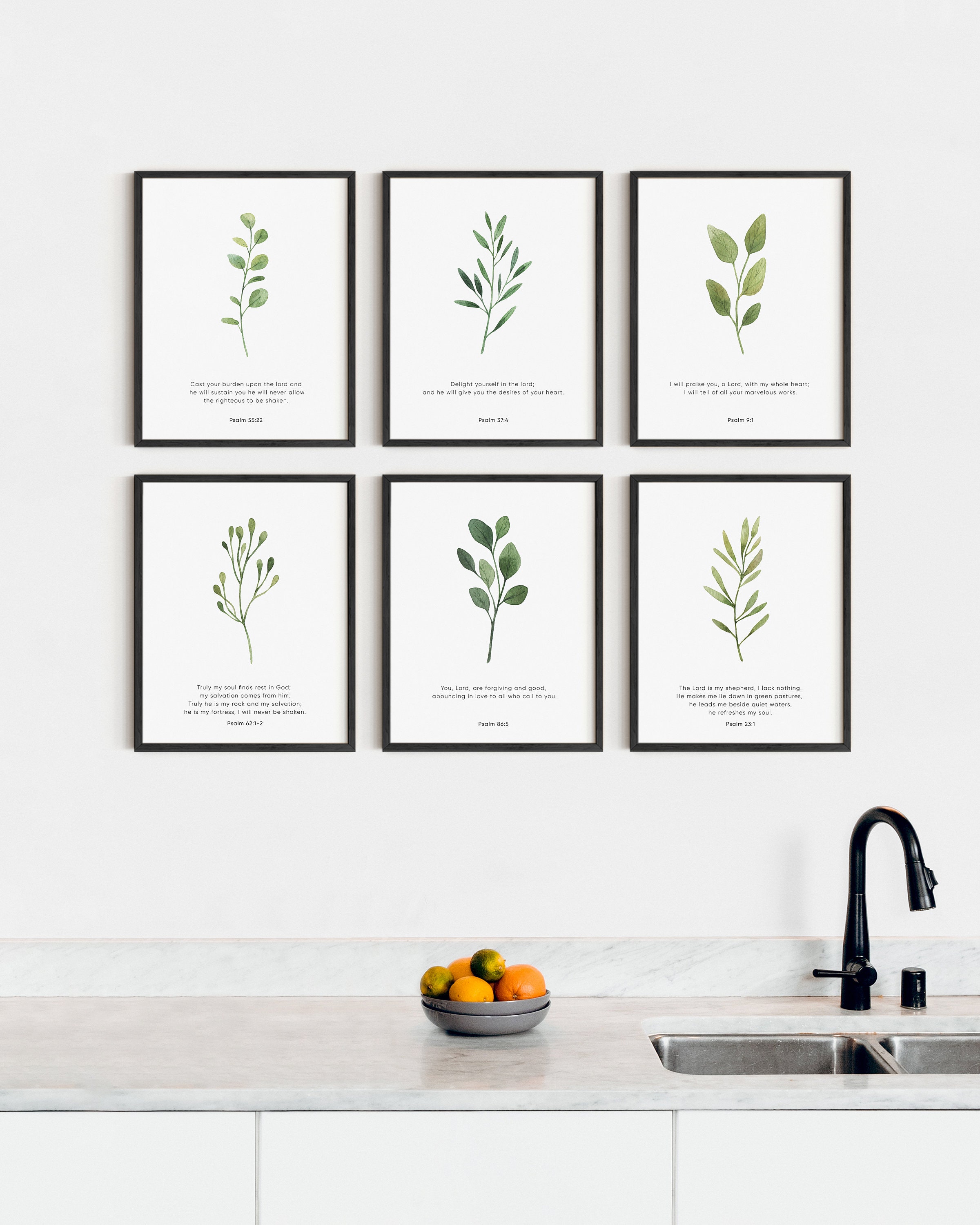 Bible Verse Wall Art Prints: Set of 6 Christian Scripture Decor - Etsy