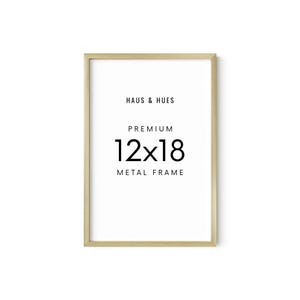 HAUS AND HUES 12x18 Gold Metal Picture Frames - Features Premium Aluminum, Vertical & Horizontal Hang, Shatterproof Plexiglass