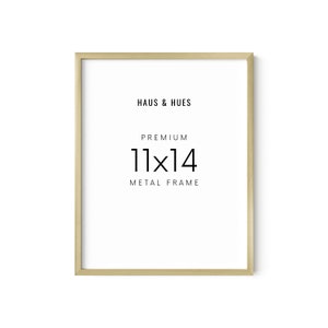 Haus and Hues 11x14 Gold Poster Frame - Set of 1 11x14 Picture Frame Gold, Gold Certificate Frame, Aluminum Diploma (Gold Aluminum Frame)