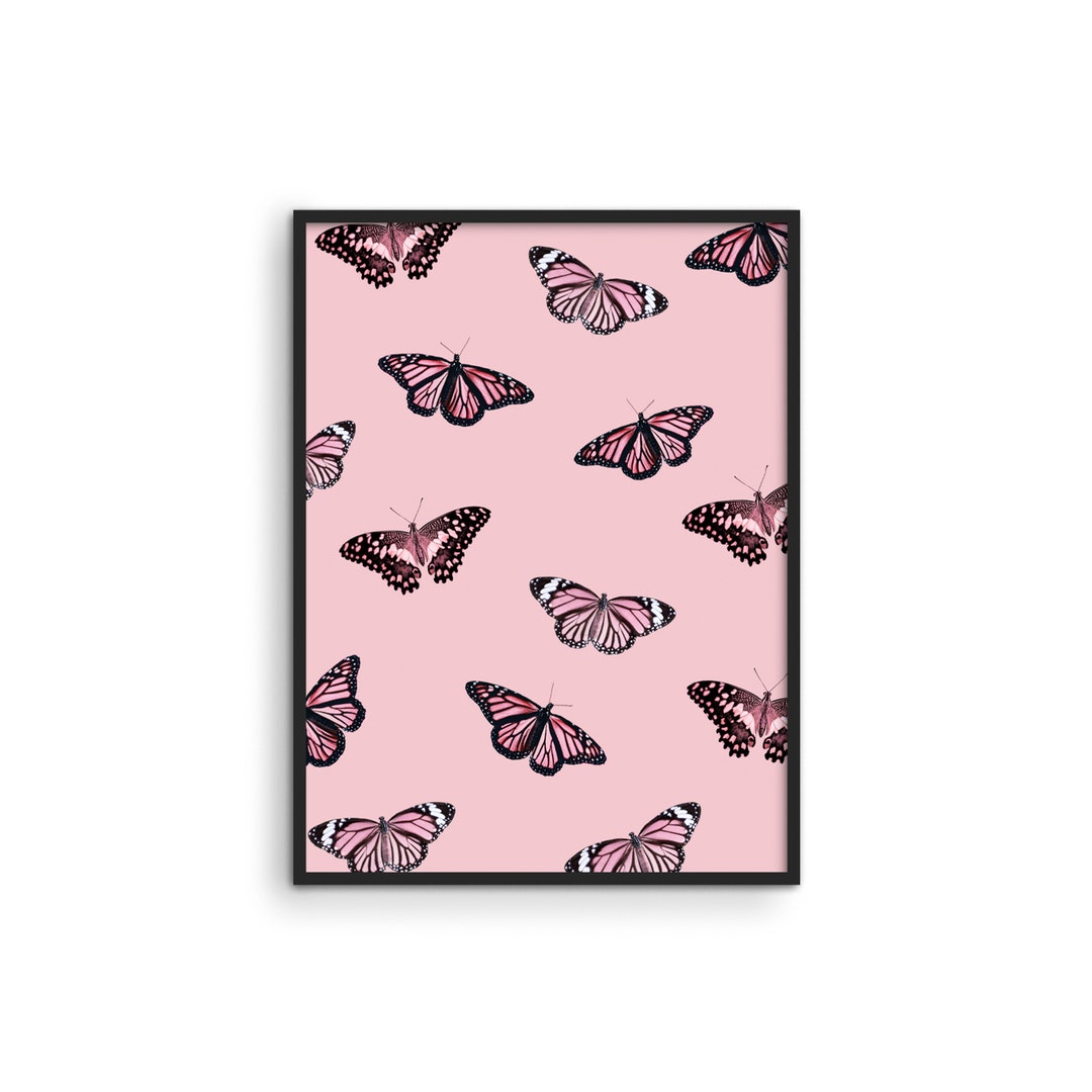 Pink Butterfly Wall Decor Butterfly Prints by Haus and Hues Butterfly