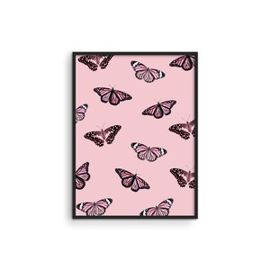 Decoración de pared con mariposas rosas Estampados de mariposas - Por Haus and Hues / Póster de mariposas Póster de mariposas vintage Estampados de mariposas vintage
