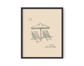 HAUS AND HUES Aesthetic Beach Prints - Modern Art Wall Decor Bohemian Coastal Art for Aesthetic Room Posters
